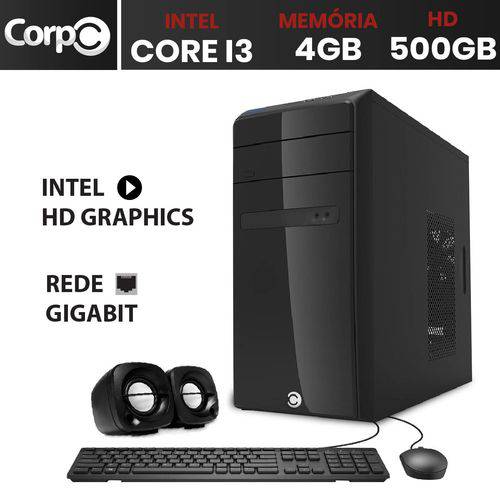 Computador Desktop CorpC Line Intel Core I3 4GB HD 500GB HDMI Full HD Mouse Teclado e Caixa de Som