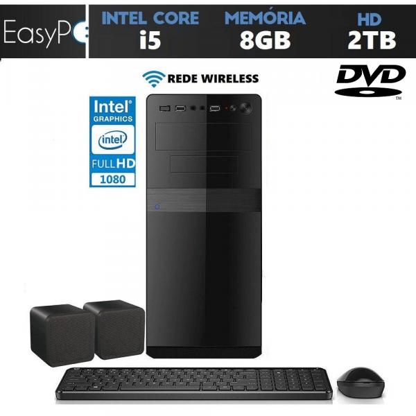 Tudo sobre 'Computador Desktop EasyPC Intel Core I5 3.2 Ghz 8gb HD 2TB Wifi Gravador de DVD Mouse Teclado e Caixas de Som Saída HDMI Full HD Standard Plus'