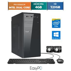 Computador Desktop Easypc Intel Dual Core 2.41 4Gb Hd 320Gb Windows 10