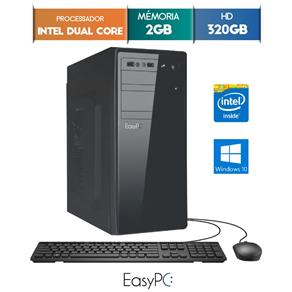 Computador Desktop Easypc Intel Dual Core 2.41 2Gb Hd 320Gb Windows 10