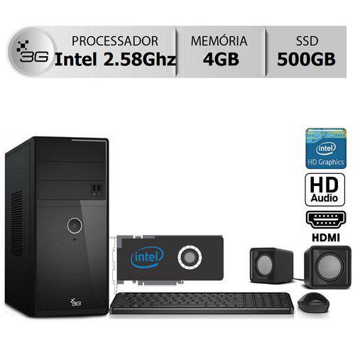 Computador Desktop 3green Intel Dual Core 2.58ghz 4GB HD 500GB HDMI Full HD