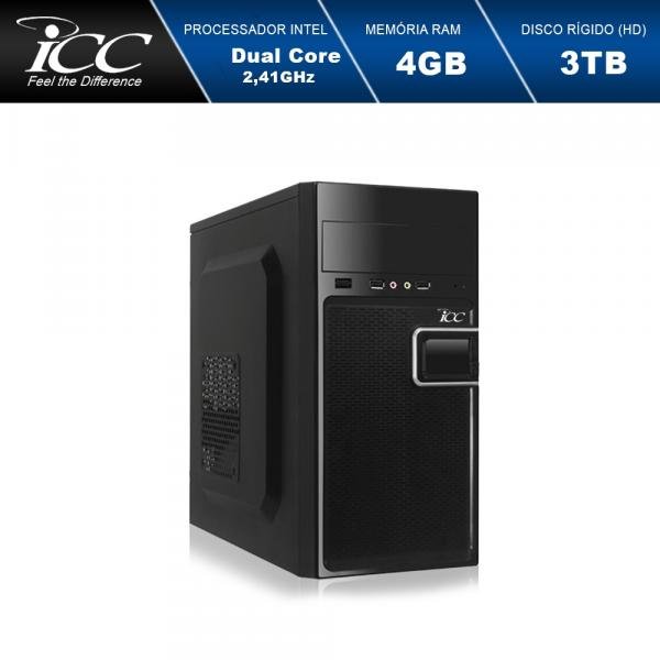 Computador Desktop Icc Iv1844s Intel Dual Core 2.41ghz 4gb HD 3tb USB 3.0 Hdmi Full HD