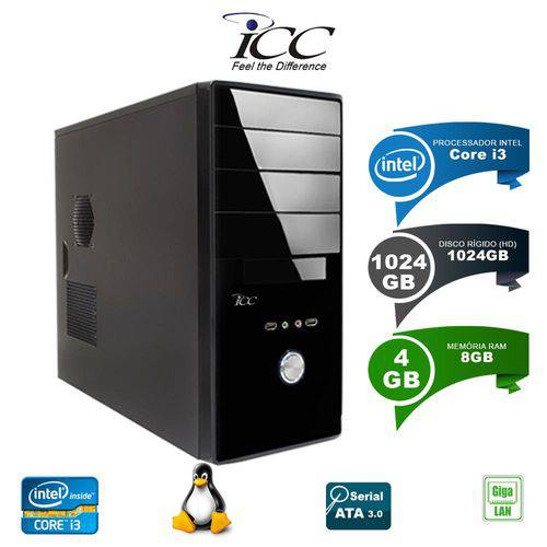 Computador Desktop Icc Iv2342 Intel Core I3 3. 10 Ghz 4gb HD 1 Tera - Linux