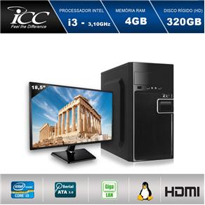 Computador Desktop ICC IV2340S3M18 Intel Core I3 3.20 Ghz 4gb HD 320GB HDMI FULL HD Monitor LED 18,5"