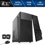 Computador Desktop ICC IV2341C Intel Core I3 3.20 ghz 4GB HD500GB DVDRW Kit Multimídia HDMI FULLHD