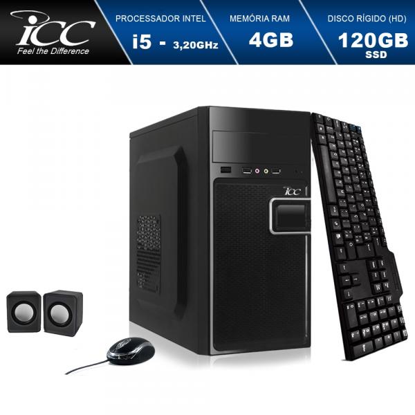 Computador Desktop ICC IV2546K Intel Core I5 3,2GHZ 4GB HD 120GB SSD Kit Multimídia HDMI FULL HD