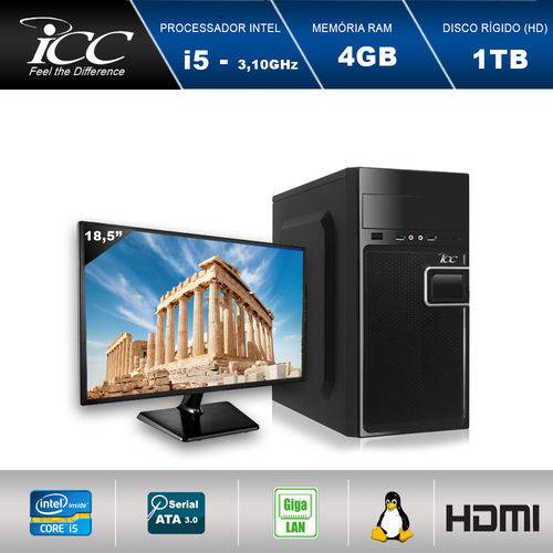 Computador Desktop Icc Iv2542sm18 Intel Core I5 3.10 Ghz 4gb HD 1tb Hdmi Full HD Monitor Led 18,5"
