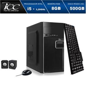 Computador Desktop Icc IV2581KW Intel Core I5 3.2 Ghz 8gb HD 500gb Kit Multimídia Windows 10