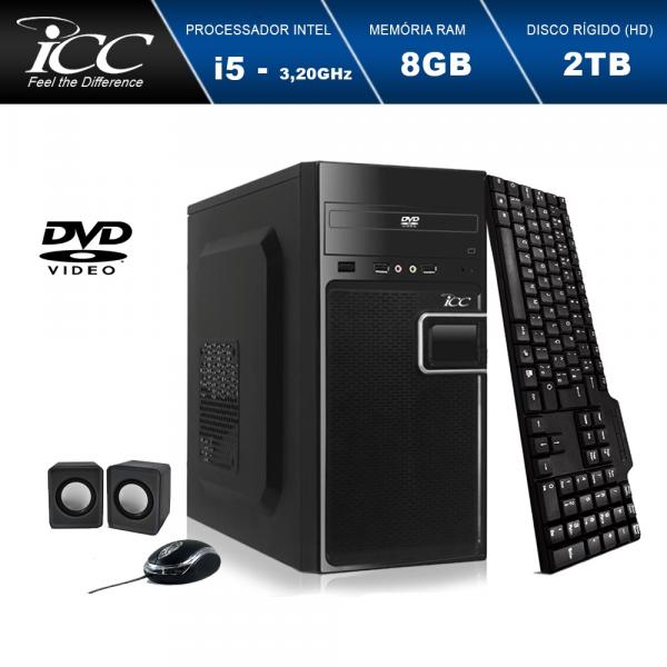 Computador Desktop ICC IV2583C Intel Core I5 3. 2 Ghz 8gb Hd 2TB com DVDRW Kit Multimídia HDMI FULL HD