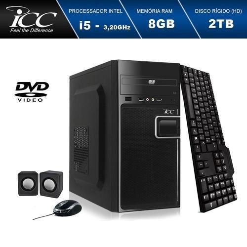 Computador Desktop ICC IV2583CW Intel Core I5 3. 2 Ghz 8gb Hd 2TB com DVDRW Kit Multimídia HDMI FULL
