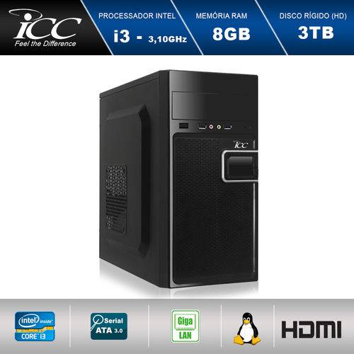 Computador Desktop Icc Iv2384s Intel Core I3 3.10 Ghz 8gb HD 3tb Hdmi Full HD