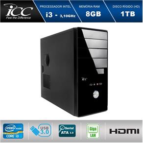 Computador Desktop ICC IV2382S Intel Core I3 3.10 Ghz 8gb Hd 1 Tera Linux