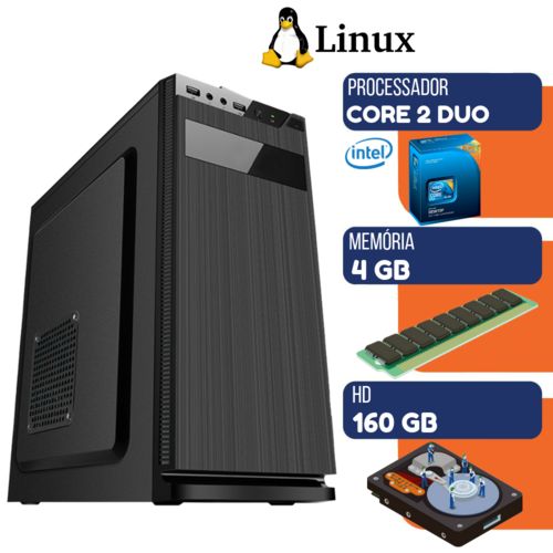 Computador Desktop Intel Core 2 Duo 4gb HD 160gb Linux