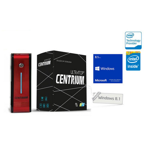 Computador Desktop Intel Windows Centrium Ultratop Intel Dual Core J1800 2.41ghz 4gb 500gb Verm. Win