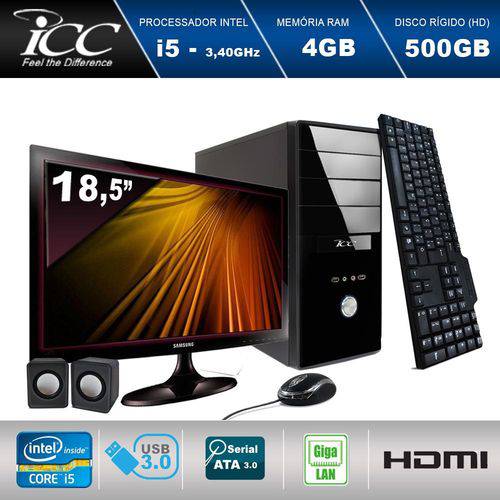 Computador Desktop + Monitor 18,5 Icc Intel Core I5 3. 2 Ghz 4gb HD 500gb