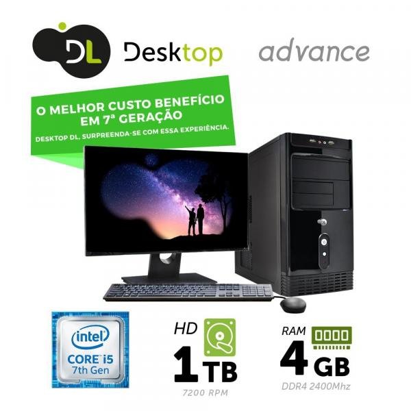 Computador DL Advance - Intel Core I5, 4GB, HD 1TB, USB3.0, Linux + Monitor 19,5", Mouse e Teclado