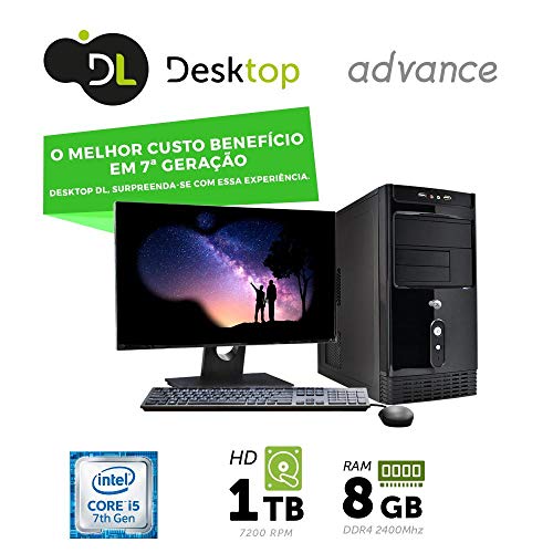 Computador Dl Advance - Intel Core I5, 8gb, Hd 1tb, Usb3.0, Linux + Monitor 19,5", Mouse e Teclado
