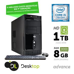 Computador DL Advance - Intel Core I5, 8GB, HD 1TB, USB3.0, Linux+ Mouse e Teclado