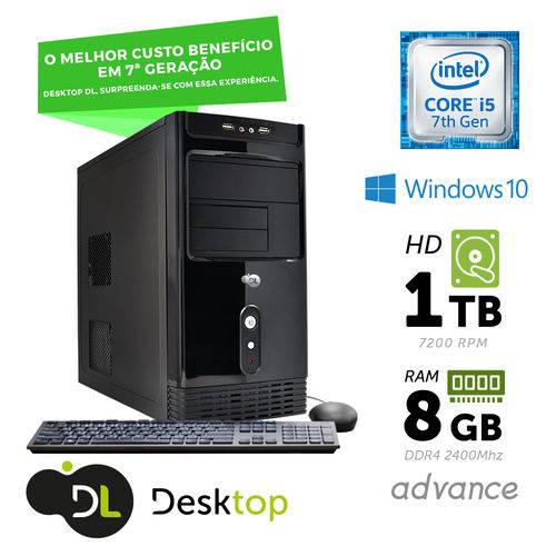 Tudo sobre 'Computador DL Advance - Intel Core I5 8GB HD 1TB USB3.0 Windows 10 SL+ Mouse e Teclado'
