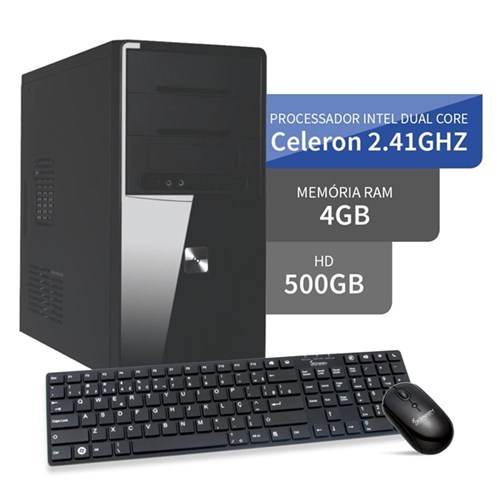 Computador Dual Core 2.41GHZ 4GB DDR3 HD 500GB Hdmi 3GREEN Evolution Home Desktop