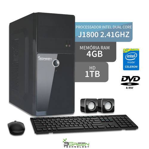 Computador Dual Core 4GB HD 1TB DVD 3GREEN Triumph Business Desktop