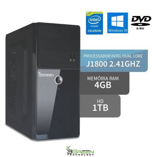 Computador Dual Core 4GB HD 1TB Windows 10 DVD 3GREEN Triumph Business Desktop