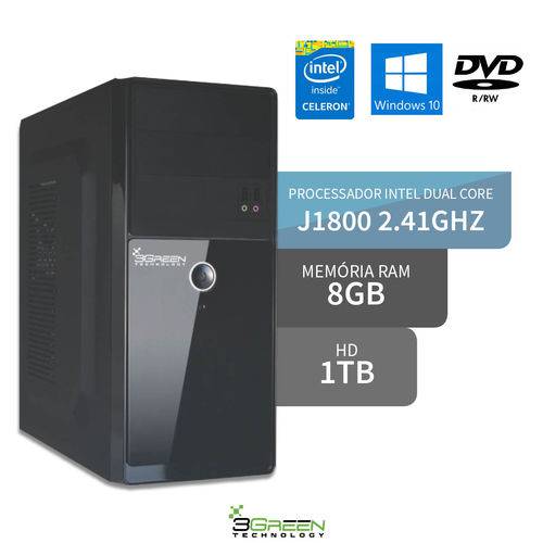 Computador Dual Core 8gb Hd 1tb Windows 10 Dvd 3green Triumph Business Desktop