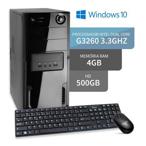 Computador Dual Core G3260 4gb Hd 500gb Windows 10 3green Triumph Business Desktop