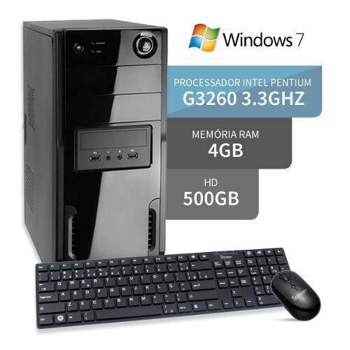 Computador Dual Core G3260 4gb Hd 500gb Windows 7 3green Triumph Business Desktop