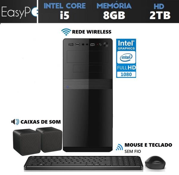 Computador Easy PC Connect Intel Core I5 (Gráficos Intel HD) 8GB HD 2TB Wifi HDMI Full HD - Easypc