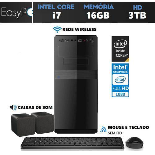 Computador Easy PC Connect Intel Core I7 (Gráficos Intel HD) 16GB HD 3TB Wifi HDMI Full HD
