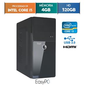 Computador Easy PC Intel Core I3 4GB DDR3 HD 320GB HDMI FullHD Audio 5.1