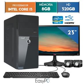 Computador EasyPC Intel Core I3 8GB 320GB Monitor 23 LG 23MP55 HQ