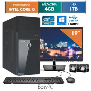 Computador Easypc Intel Core I5 4Gb 1Tb Windows 10 Monitor 19" Lg 20M37A