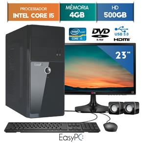 Computador EasyPC Intel Core I5 4GB 500GB Dvd Monitor 23 LG 23MP55 HQ