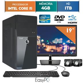 Computador EasyPC Intel Core I5 4GB HD 1TB DVD Monitor 19.5 LG 20M37A