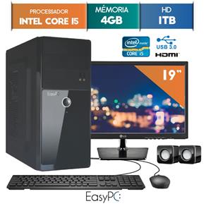 Computador EasyPC Intel Core I5 4GB HD 1TB Monitor 19.5 LG 20M37A