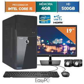 Computador EasyPC Intel Core I5 4GB HD 500GB Monitor 19.5 LG 20M37A
