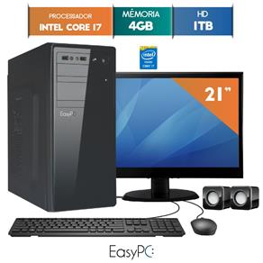 Computador EasyPC Intel Core I7 4GB HD 1TB Monitor 21