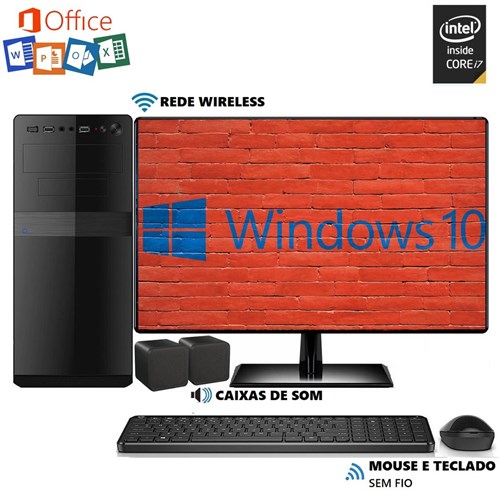 Computador Easypc Microsoftpack Intel Core I7 10Gb Hd 2Tb Monitor 19.5 Led Wifi Windows 10 e Office