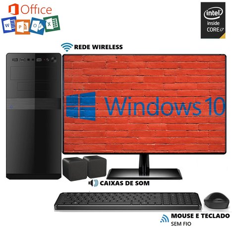 Computador Easypc Microsoftpack Intel Core I7 6Gb Hd 500Gb Monitor 19.5 Led Wifi Windows 10 e Office