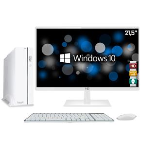 Computador EasyPC Slim White Intel Core I3 4GB HD 1TB Monitor LED 21.5" HQ Full HD 2ms HDMI Branco Windows 10