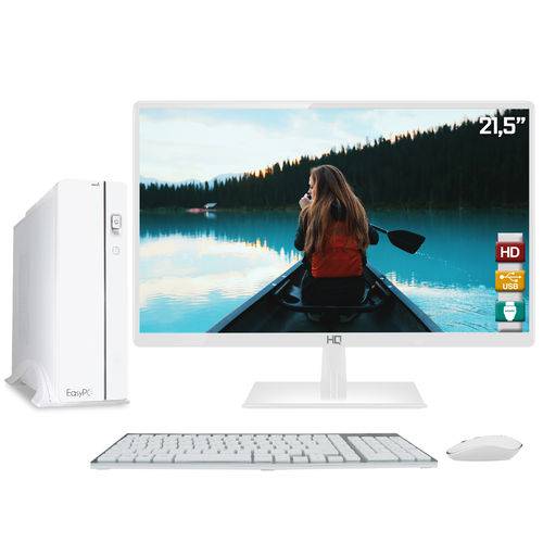 Computador Easypc Slim White Intel Core I3 4gb HD 3tb Monitor Led 21.5" Hq Full HD 2ms Hdmi Bivolt