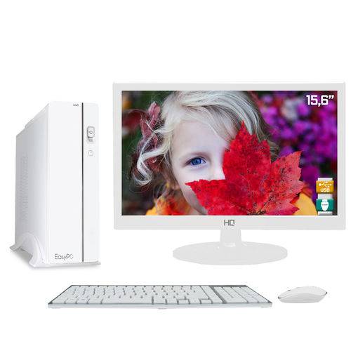 Computador Easypc Slim White Intel Core I3 8gb HD 320gb Monitor Led 15.6" Hq Hdmi Branco Bivolt
