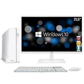 Computador EasyPC Slim White Intel Core I3 4GB HD 320GB Monitor LED 21.5" HQ Full HD 2ms HDMI Branco Windows 10