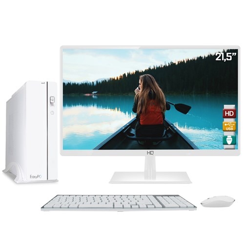 Computador Easypc Slim White Intel Core I3 4Gb Hd 320Gb Monitor Led 21.5' Hq Full Hd 2Ms Hdmi BrancoN