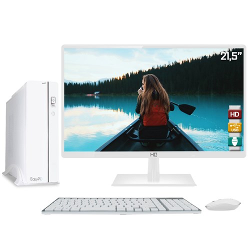 Computador Easypc Slim White Intel Core I7 4Gb Hd 3Tb Monitor Led 21.5' Hq Full Hd 2Ms Hdmi BrancoN