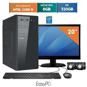 Computador EasyPC Standard Intel Core I5 8GB DDR3 HD 320GB HDMI FullHD Audio 5.1 Monitor 19.5