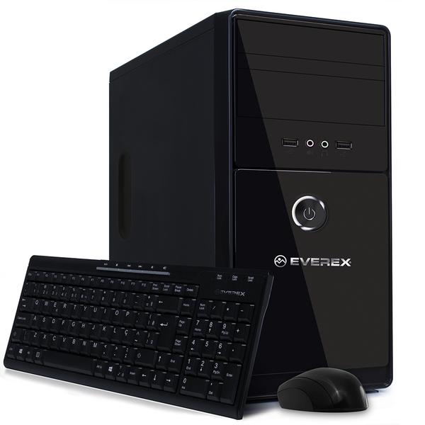 Computador Everex Intel Core I3 4GB 320GB DVD-RW Windows 10 - Preto + Kit Teclado Mouse