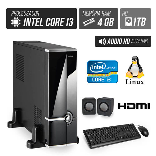 Computador Flex Computer Dynamic SLIM Intel Core I3 4GB DDR3 HD 1TB HDMI Áudio 5,1